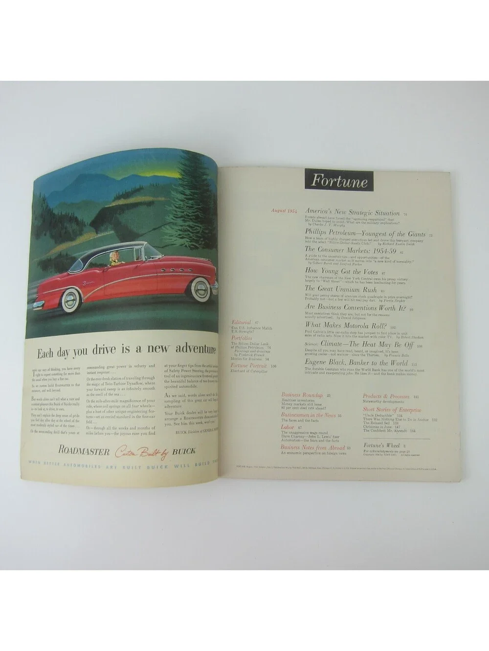 Vintage FORTUNE Magazine August 1954 Phillips Petroleum, Motorola, Caterpillar